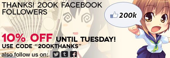 Thanks for 200,000 Facebook followers! Take 10% off!