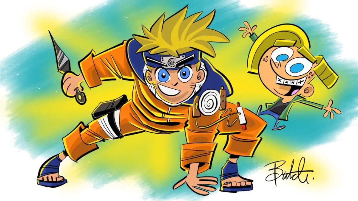 Fairly Odd Parents Creator Draws Anime In His Style Naruto Uzumaki X Chester McBadbat