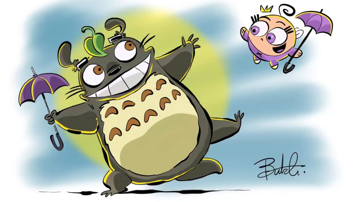 Fairly Odd Parents Creator Draws Anime In His Style Totoro X Poof