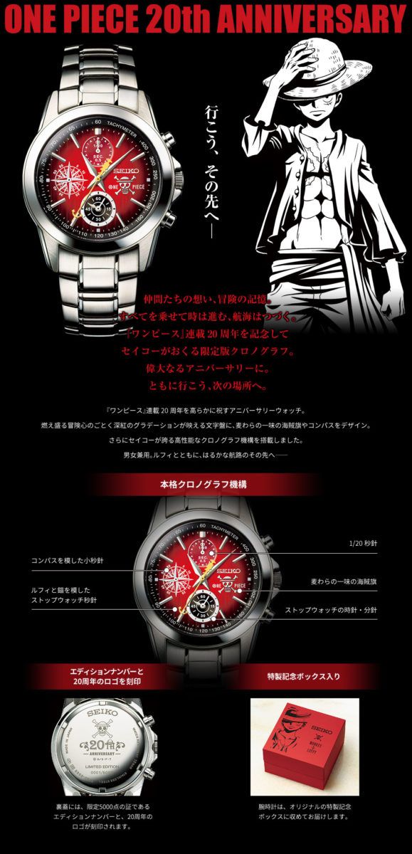 Seiko X One Piece 20th Anniversary Limited Wristwatch Announced 2