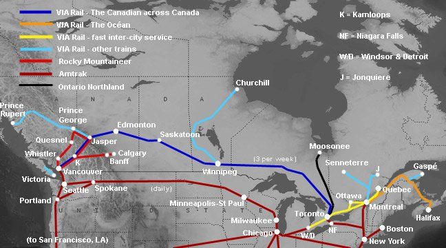 Canada Rail Map