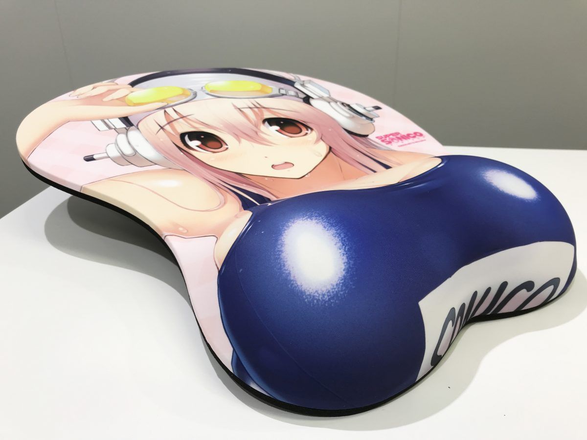 Life Sized Super Sonico In A School Swimsuit Mousepad Is Now Available.