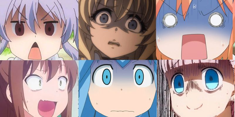 Surprised anime face. Manga style big blue eyes, - Stock Illustration  [65574742] - PIXTA