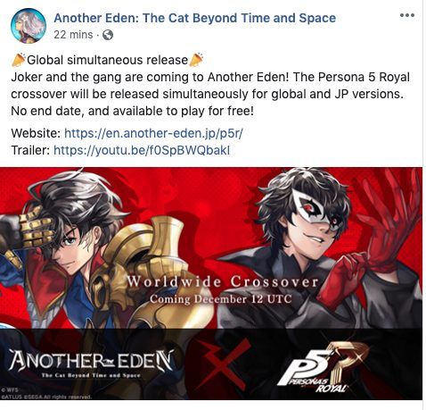 AnotherEden Persona5Royal FBPost