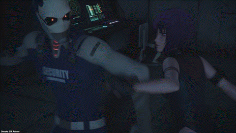 Ghost In The Shell SAC 2045 Episode 6 Motoko Punches Security Bot