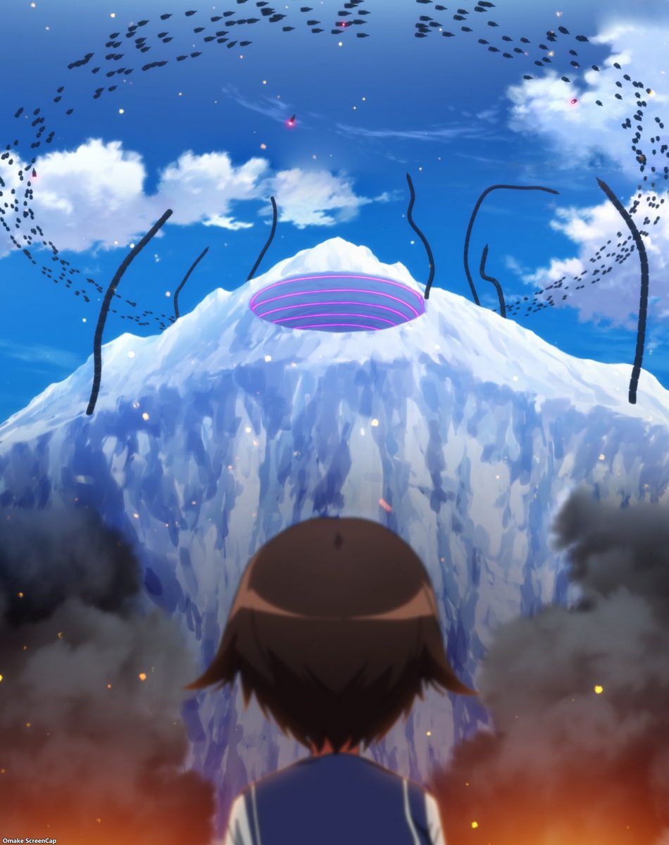 Strike Witches Road To Berlin Episode 2 Yoshika Looks Up At Iceberg Neuroi