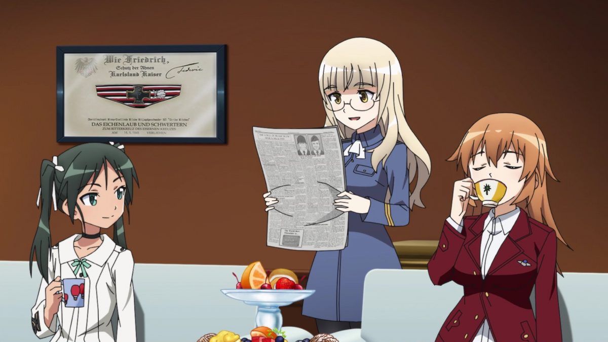 Strike Witches Road To Berlin Episode 10 Iron Cross Certificate On Wall