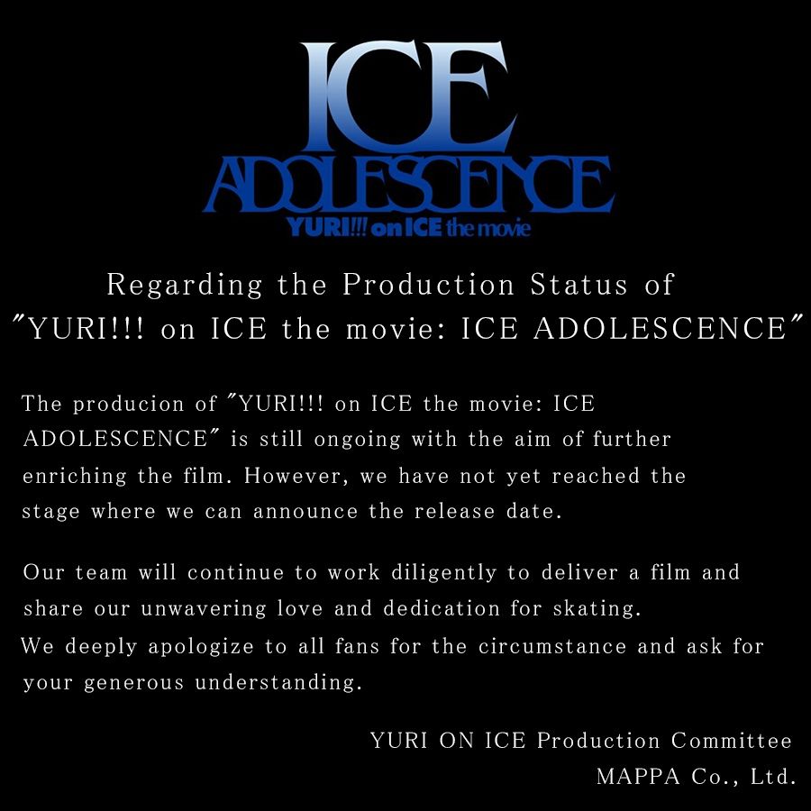 Yuri On Ice Movie Production Delay Statement