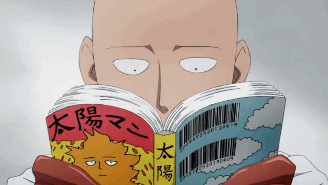 One Punch Man Reading Manga