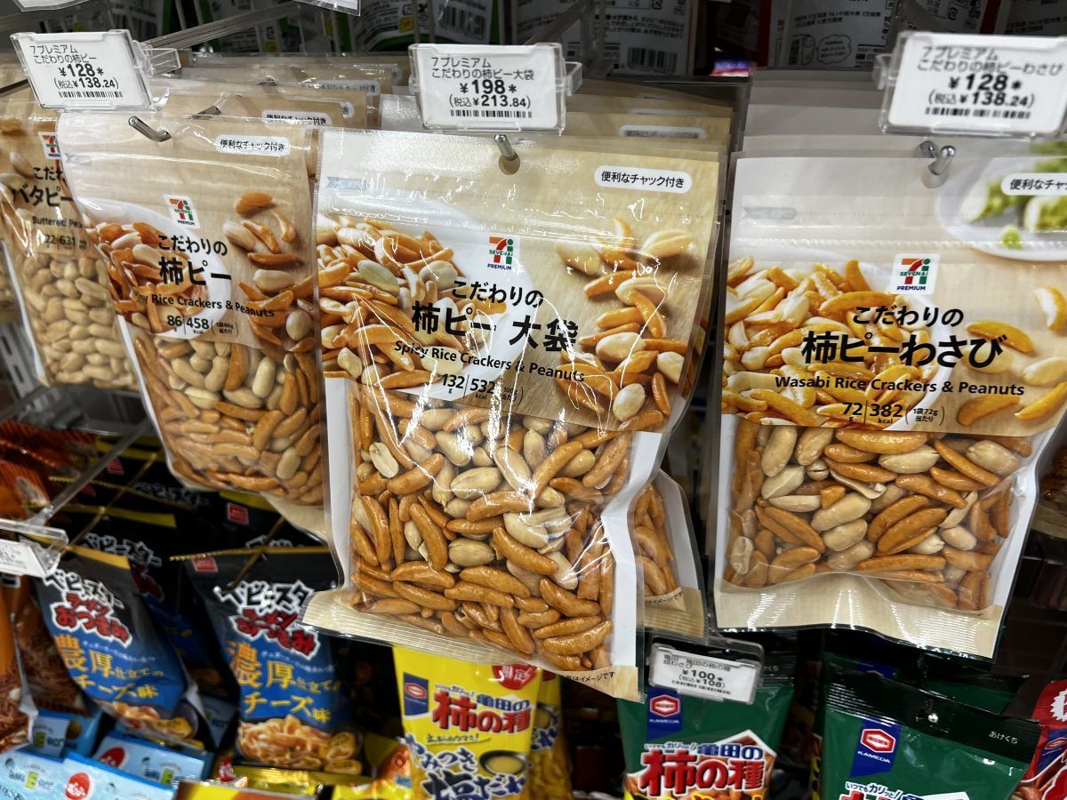 Rice crackers in a Japanese convenience store
