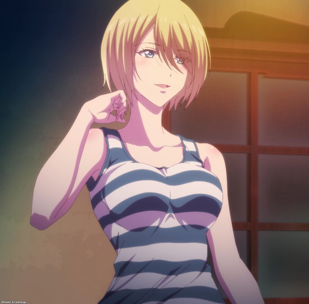 Goddess Cafe Terrace Episode 7 Akane Wears Striped Tank Top