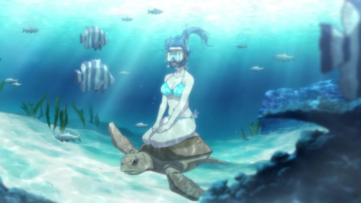 Goddess Cafe Terrace Episode 9 Ami Rides Sea Turtle