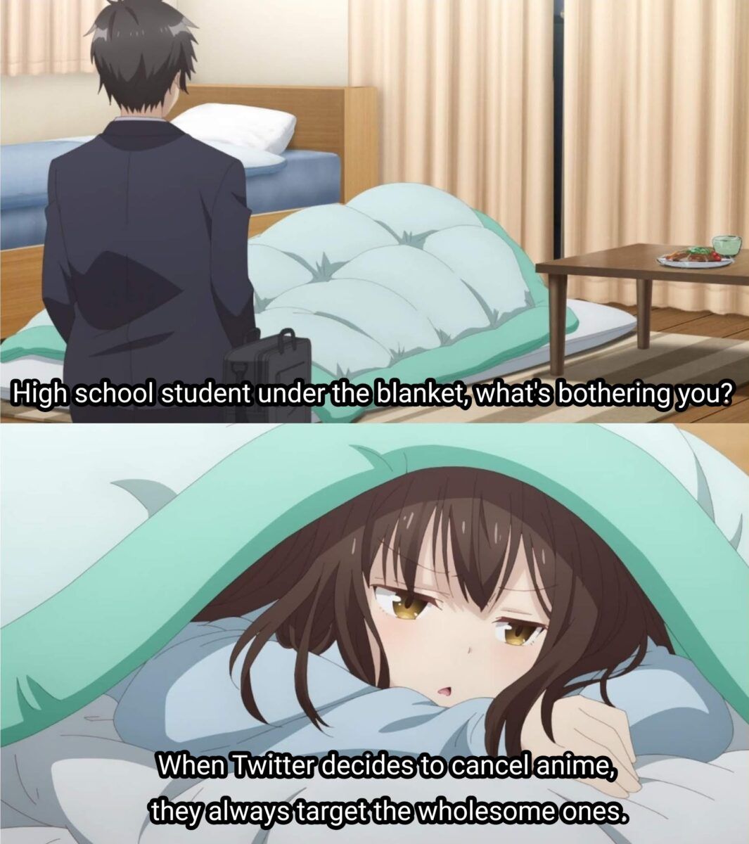 High School Student Under The Blanket Meme 