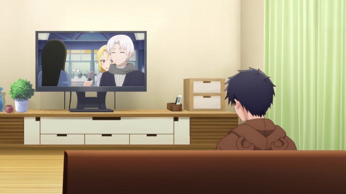 My Tiny Senpai Episode 6 Shinozaki Watches Akina Chinatsu On TV