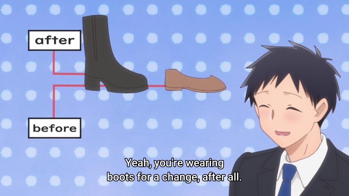 My Tiny Senpai Episode 7 Shinozaki Explains Higher Heels