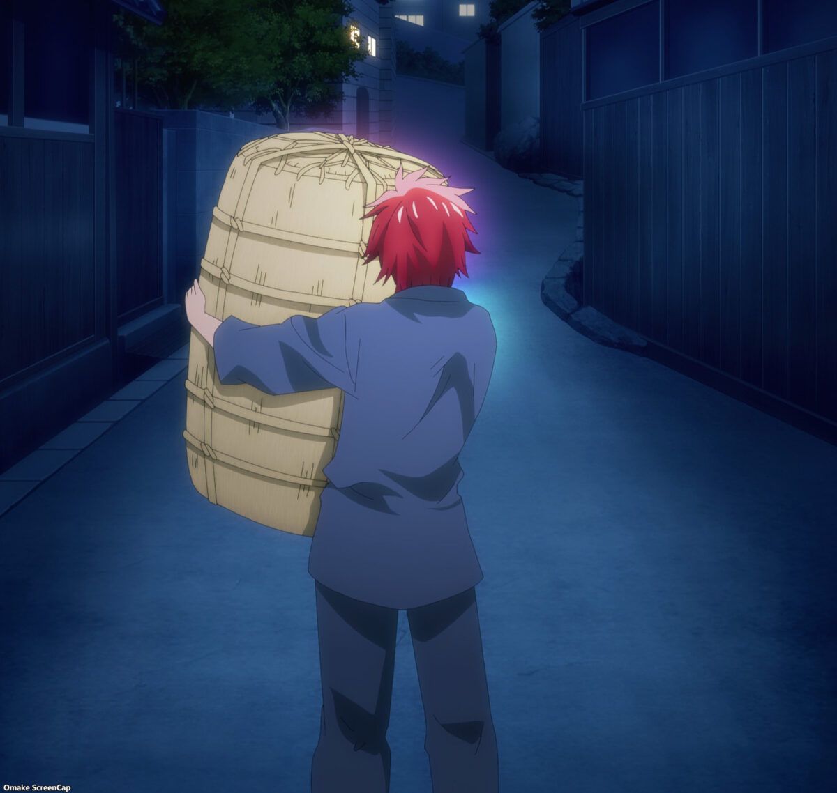 TenPuru Episode 10 Akemitsu Carries Rice Barrel